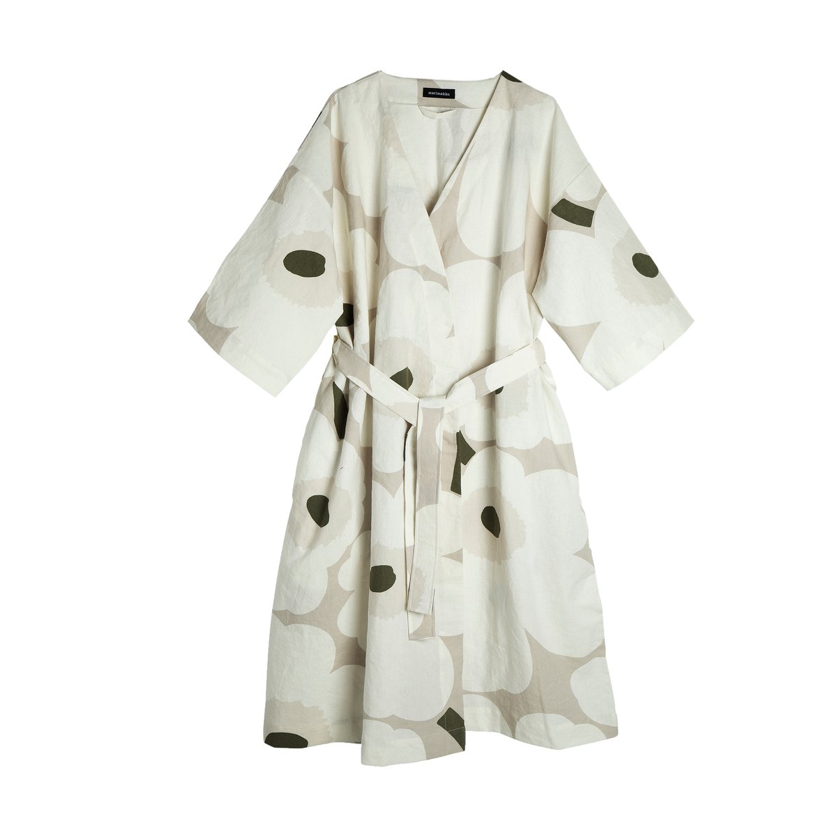 Marimekko Unikko morgonrock Beige-white-green, L/XL