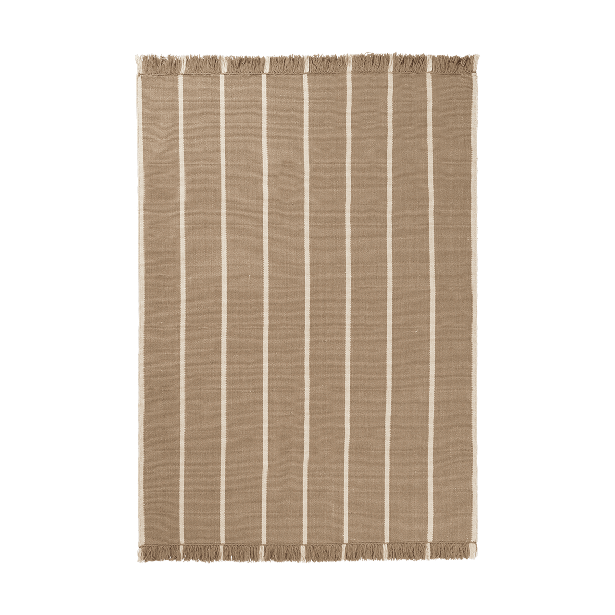 ferm LIVING Calm kelim Teppich Dark Sand, Off-white, 140x200 cm