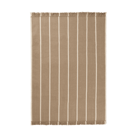 ferm LIVING Calm kelim Teppich Dark Sand, Off-white, 140x200 cm