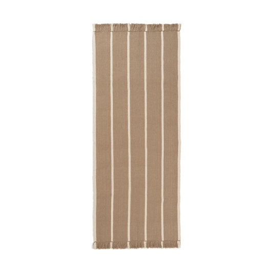 ferm LIVING Calm kelim Laufmatte Dark Sand, Off-white, 80x200 cm