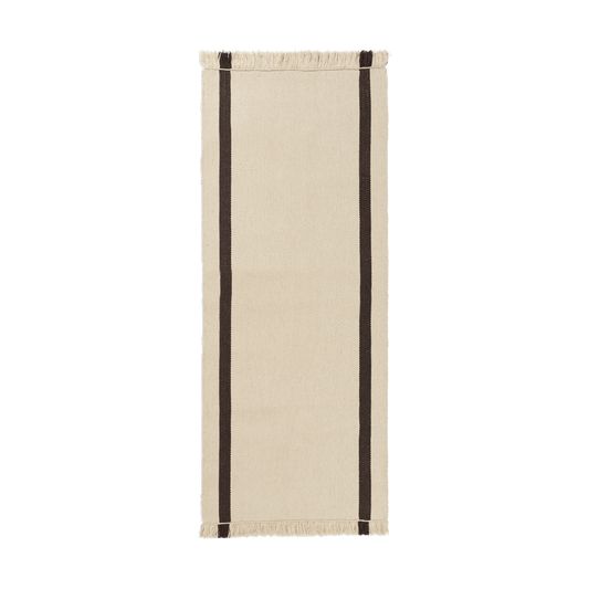 ferm LIVING Calm kelim Laufmatte Off-white, Coffee, 80x200 cm