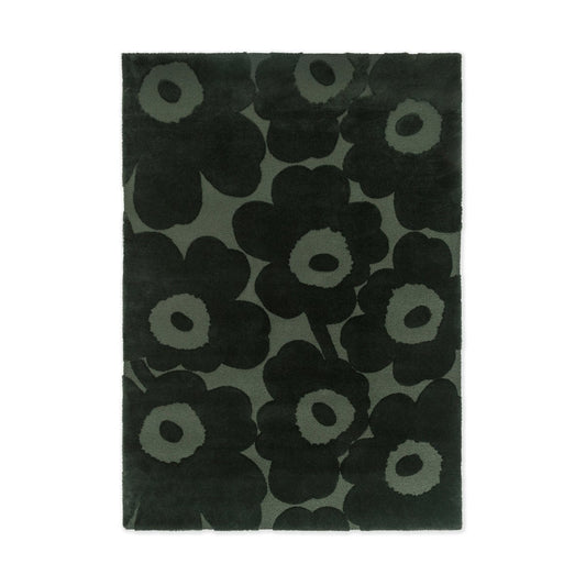 Marimekko Unikko Wollteppich Dark Green, 140x200 cm