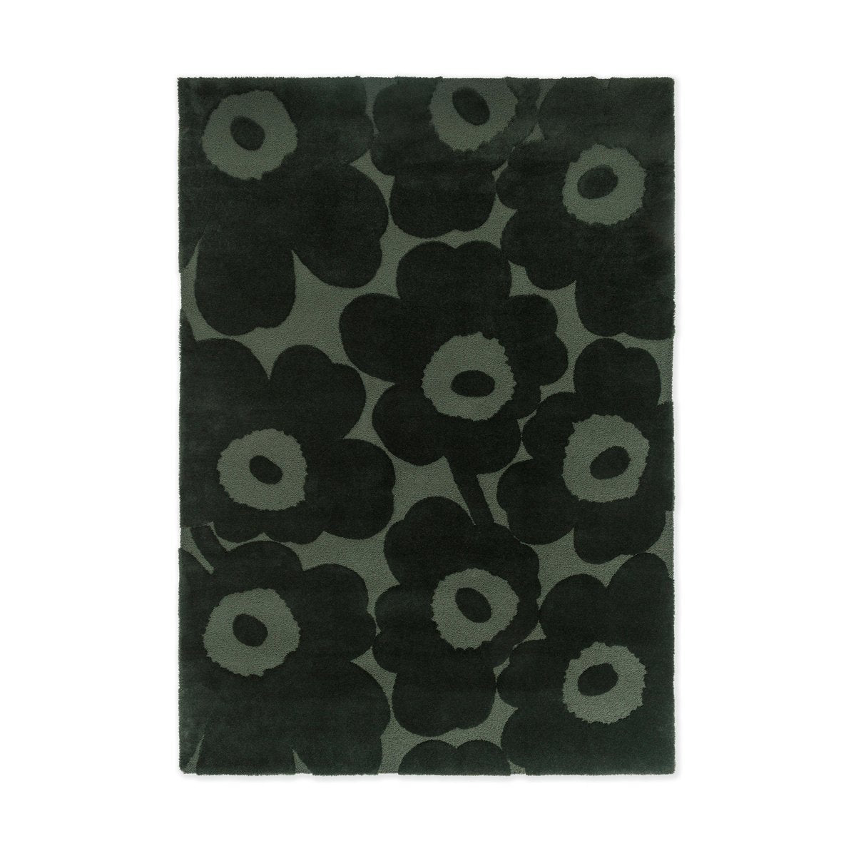 Marimekko Unikko ullmatta Dark Green, 140x200 cm