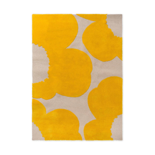 Marimekko Iso Unikko Wollteppich Yellow, 140x200 cm