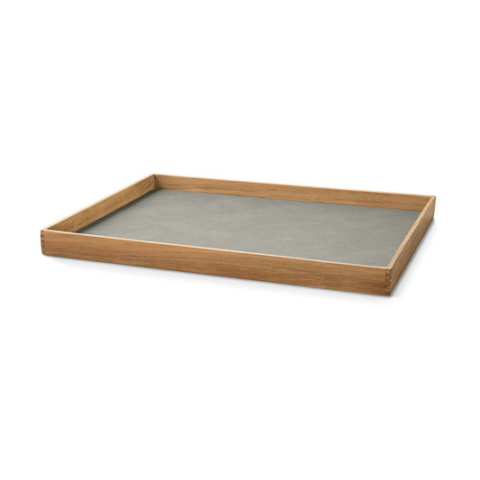 LIND DNA Even Teak-Tablett square L Nupo light grey