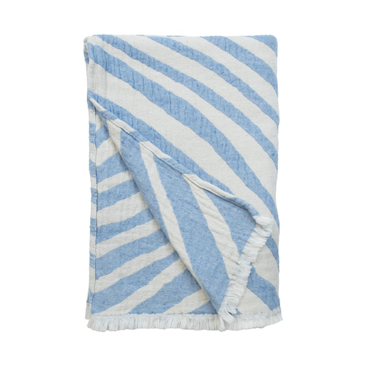 Almedahls Havet Decke 120x170 cm Blau-Offwhite