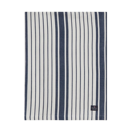 Lexington Striped Organic Cotton Tischdecke 150 x 250cm Navy