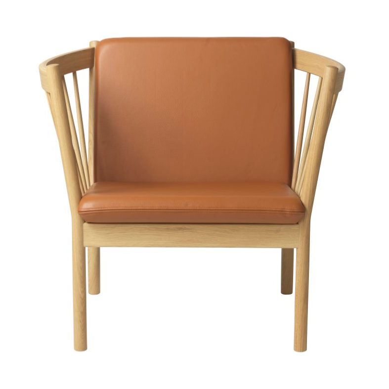 FDB Møbler J146 Armchair fåtölj Oak nature lacquered-cognac leather