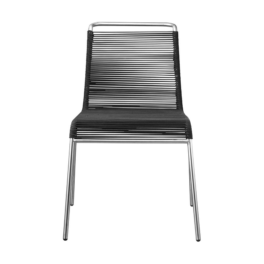 FDB Møbler M20 Teglgård Cord Chair stol Black-stainless steel