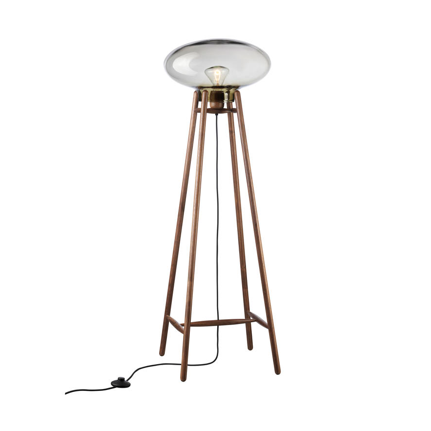 FDB Møbler U5 Hiti golvlampa Smokey grey-walnut nature lacquered