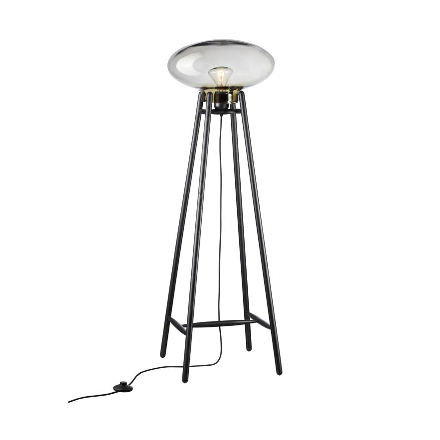 FDB Møbler U5 Hiti golvlampa Smokey grey-oak black painted