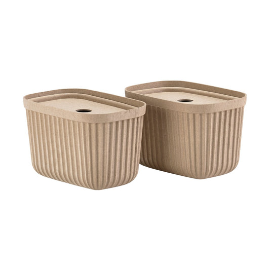 Zone Denmark Pulp förvaringsbox 15x23 cm 2-pack Natural Brown