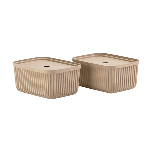 Zone Denmark Pulp Aufbewahrungsbox 23x32 cm 2er-Pack Natural Brown