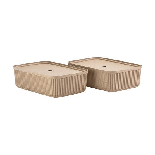 Zone Denmark Pulp Aufbewahrungsbox 32x48 cm 2er-Pack Natural Brown