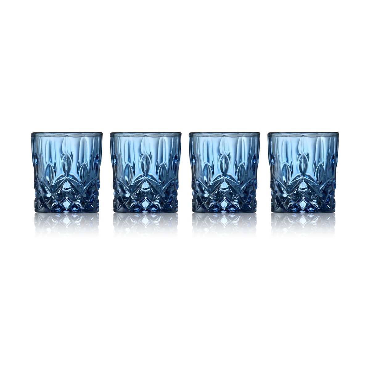 Lyngby Glas Sorrento shotglas 4 cl 4-pack Blå