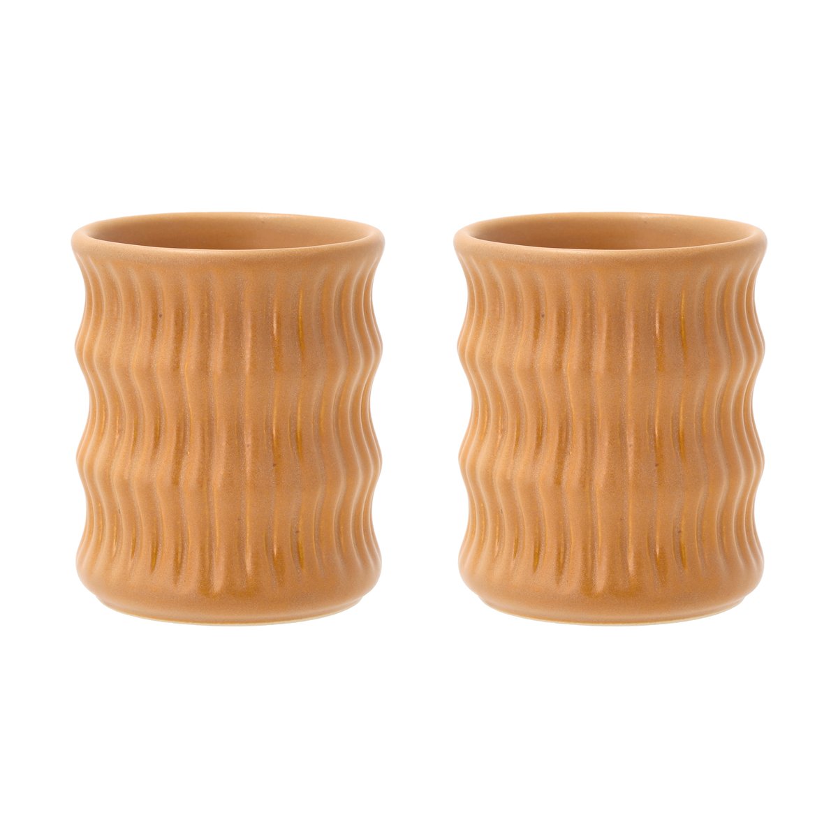 Villa Collection Styles mugg med räfflat mönster 30 cl 2-pack Amber