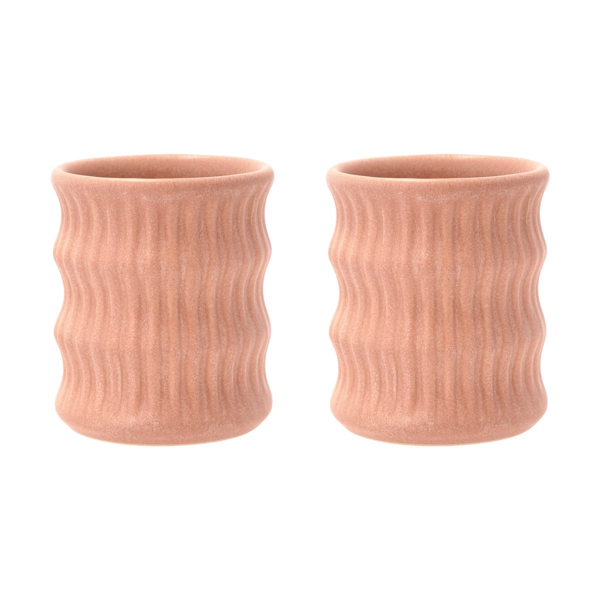 Villa Collection Styles mugg med räfflat mönster 30 cl 2-pack Rosa