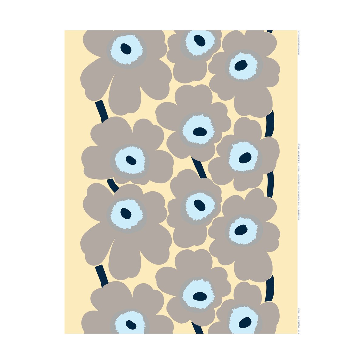 Marimekko Unikko linnetyg Sand-grey-pale blue