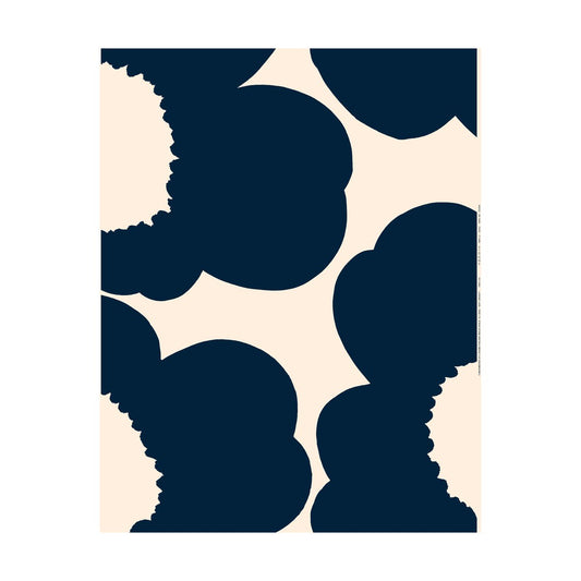 Marimekko Iso Unikko tyg bomullssatin Cotton-dark navy