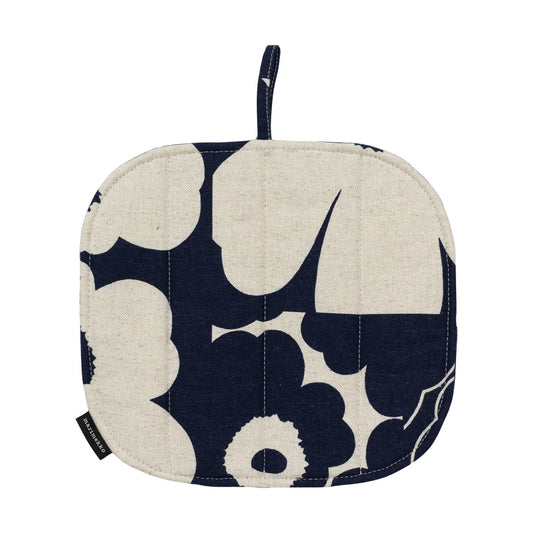 Marimekko Unikko kollaasi grytlapp 21,5x21,5 cm Linen-dark navy