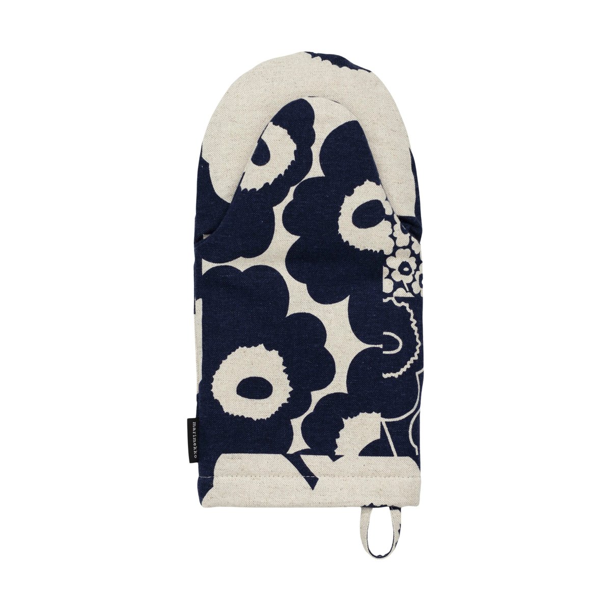 Marimekko Unikko kollaasi grytvante Linen-dark navy