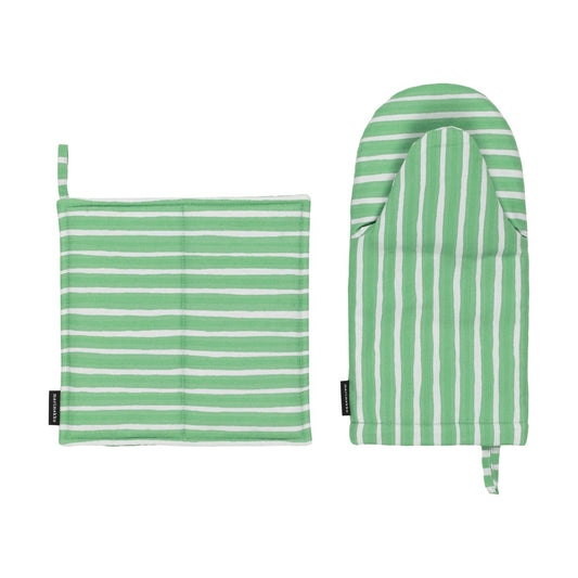 Marimekko Piccolo grytlapp + grytvante 2 delar Light grey-spring green