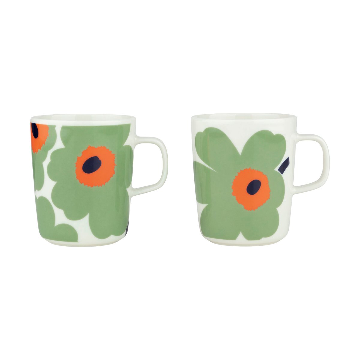 Marimekko Unikko mugg 2,5 dl 2-pack White-sage-orange-dark blue