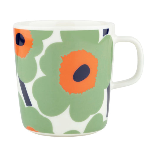 Marimekko Unikko mugg 40 cl White-sage-orange-dark blue