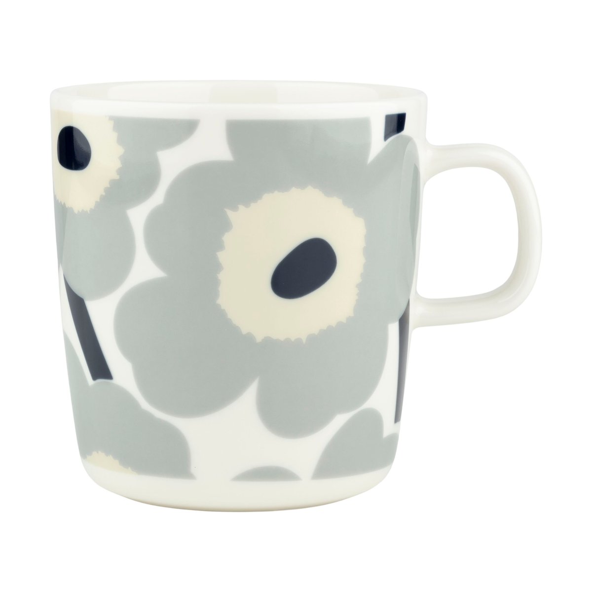 Marimekko Unikko mugg 40 cl White-light grey-sand-dark blue