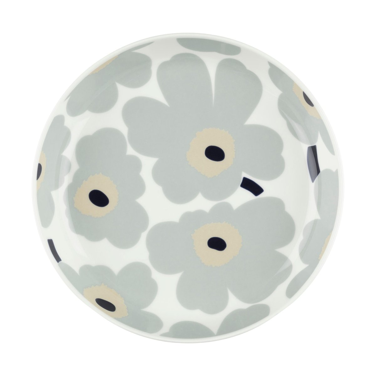 Marimekko Unikko tallrik Ø20,5 cm White-light grey-sand-dark blue