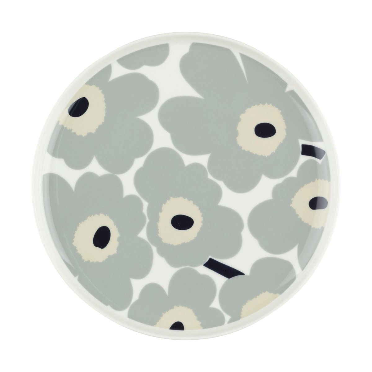 Marimekko Unikko tallrik Ø25 cm White-light grey-sand-dark blue