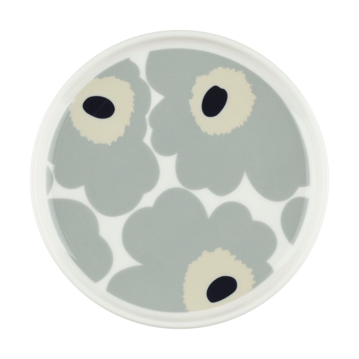 Marimekko Unikko tallrik Ø13,5 cm White-light grey-sand-dark blue