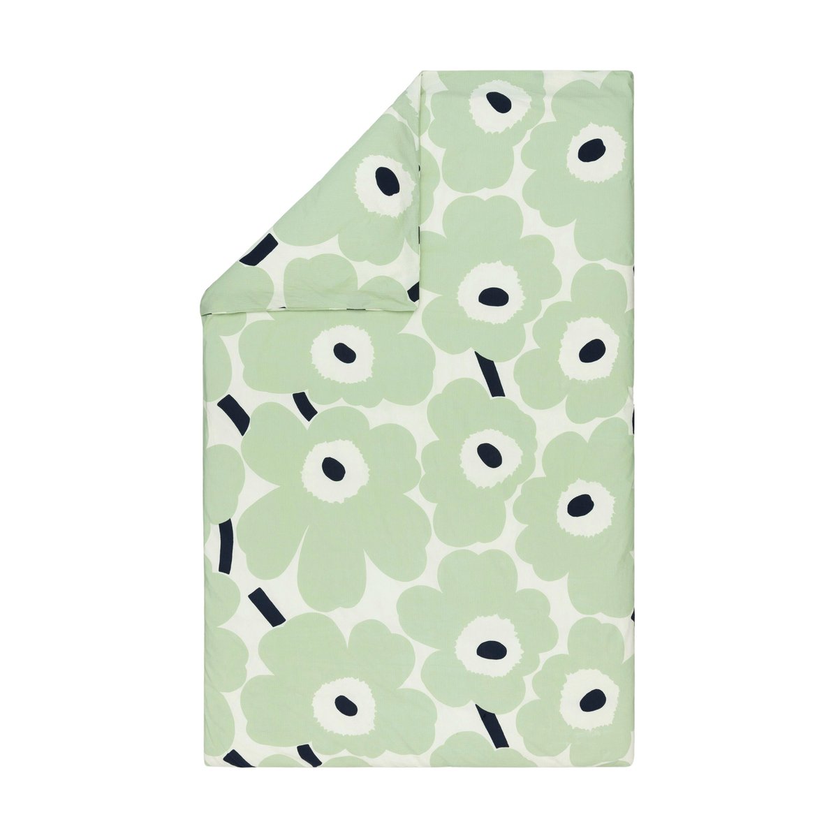 Marimekko Unikko påslakan 150x210 cm Off white-sage-dark blue