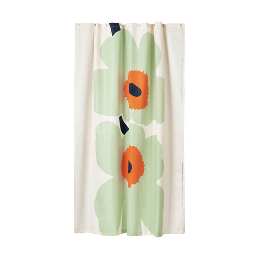 Marimekko Unikko 60-årsjubileum duschdraperi 180x200 cm Off white-sage-dark blue