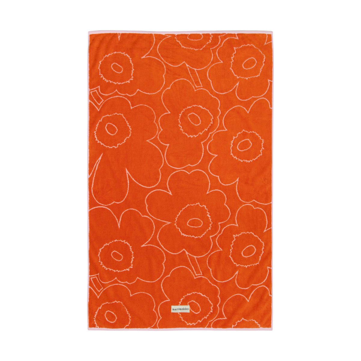 Marimekko Piirto Unikko badhandduk 100x160 cm Burnt orange-pink