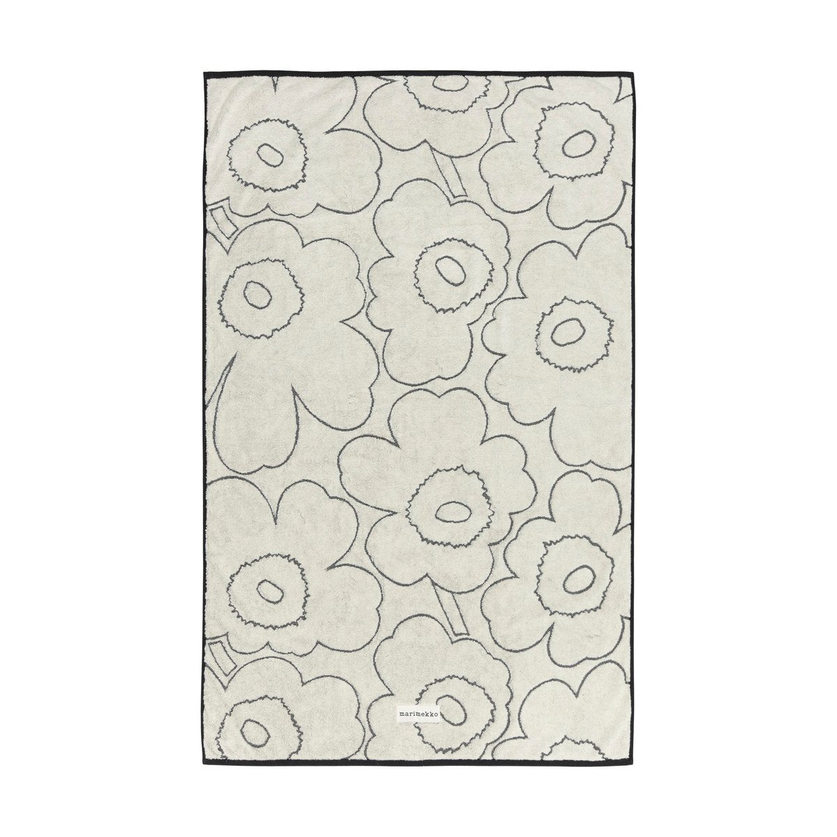 Marimekko Piirto Unikko badhandduk 100x160 cm Ivory-black