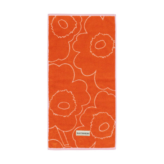 Marimekko Piirto Unikko handduk 50x100 cm Burnt orange-pink