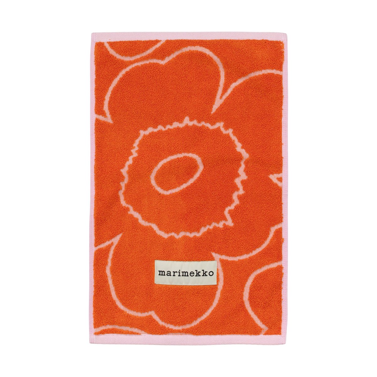 Marimekko Piirto Unikko gästhandduk 30x50 cm Burnt orange-pink