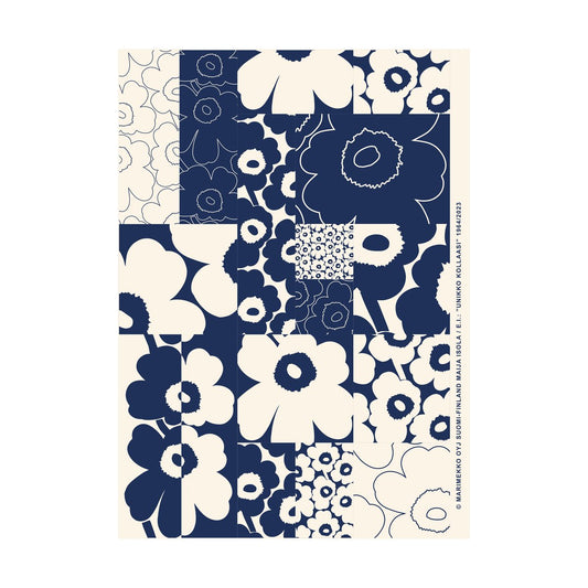 Marimekko Unikko kollaasi poster 50x70 cm Off-white-dark blue