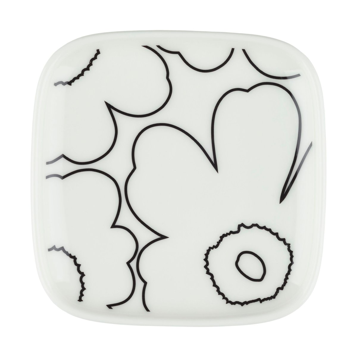 Marimekko Piirto Unikko assiett 10x10 cm White-black