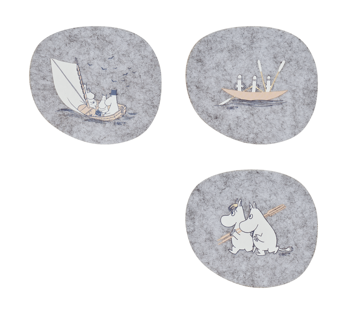 Muurla Moomin glasunderlägg 9,5x11 cm 4 delar Sailors