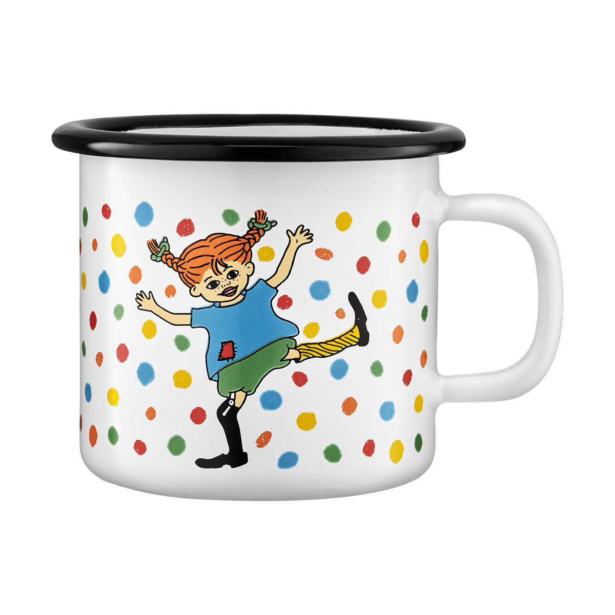 Muurla Pippi emaljmugg 2,5 dl Hoppsansa