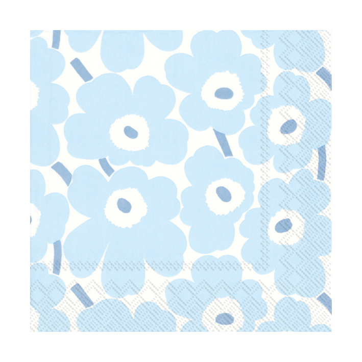 Marimekko Mini Unikko servetter 20-pack Light Blue