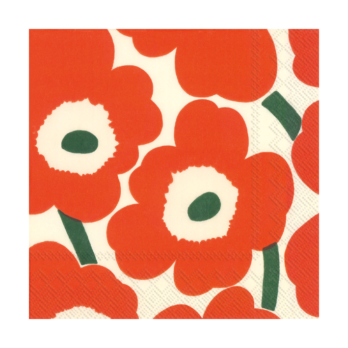 Marimekko Unikko servett 33x33 cm 20-pack Orange/Green