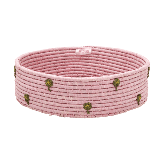 RICE Rice raffia förvaringskorg låg Ø35 cm Pink