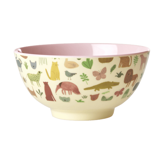 RICE Rice melaminskål medium Sweet Jungle Print-Soft Pink