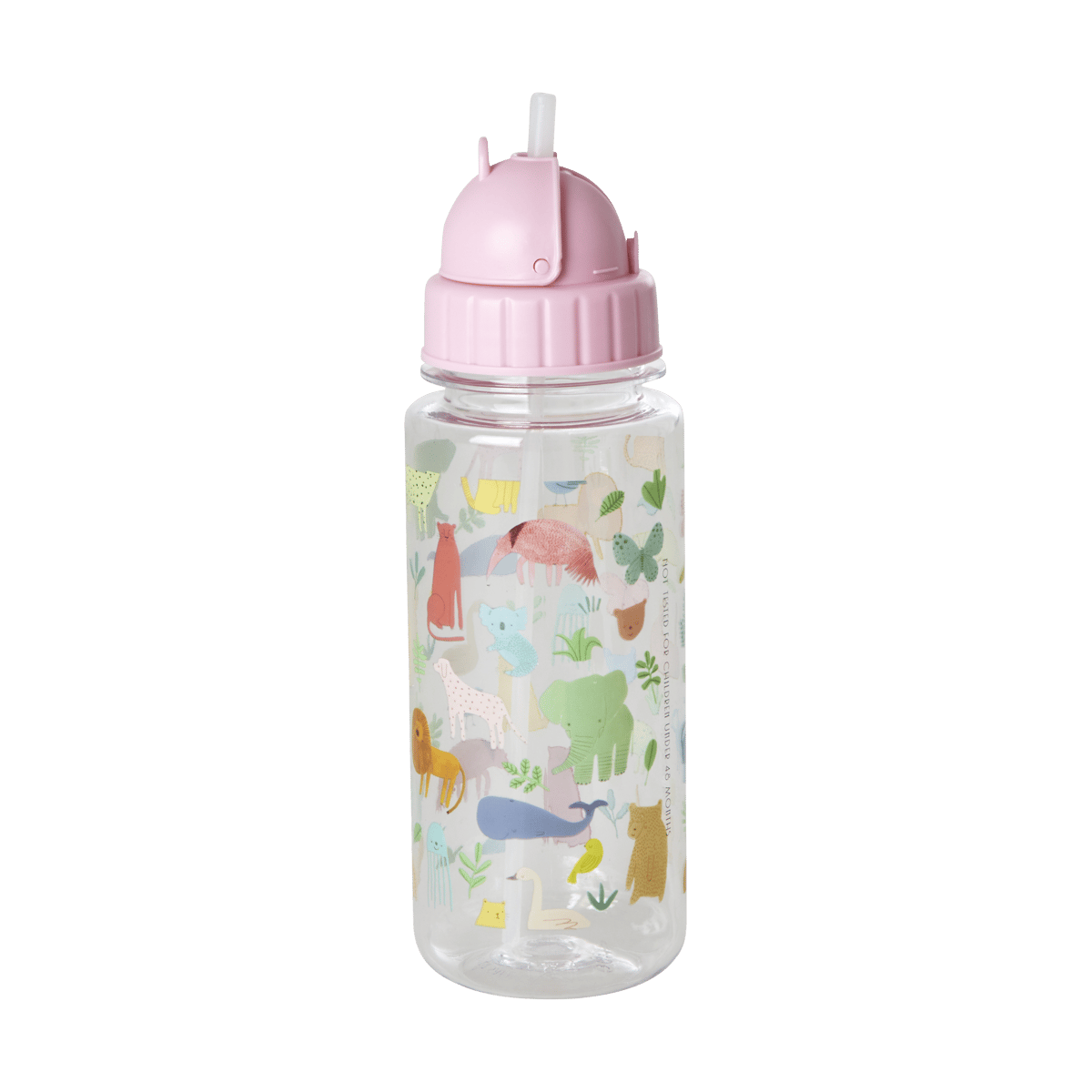 RICE Rice vattenflaska barn 45 cl Sweet Jungle Print-Soft Pink