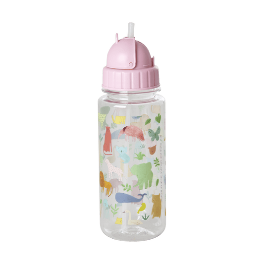 RICE Rice vattenflaska barn 45 cl Sweet Jungle Print-Soft Pink