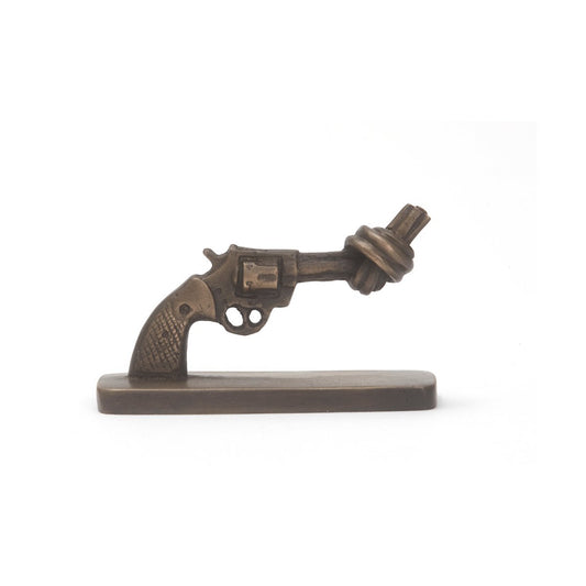 Non Violence Knotted Gun mini 7 cm Matt brons