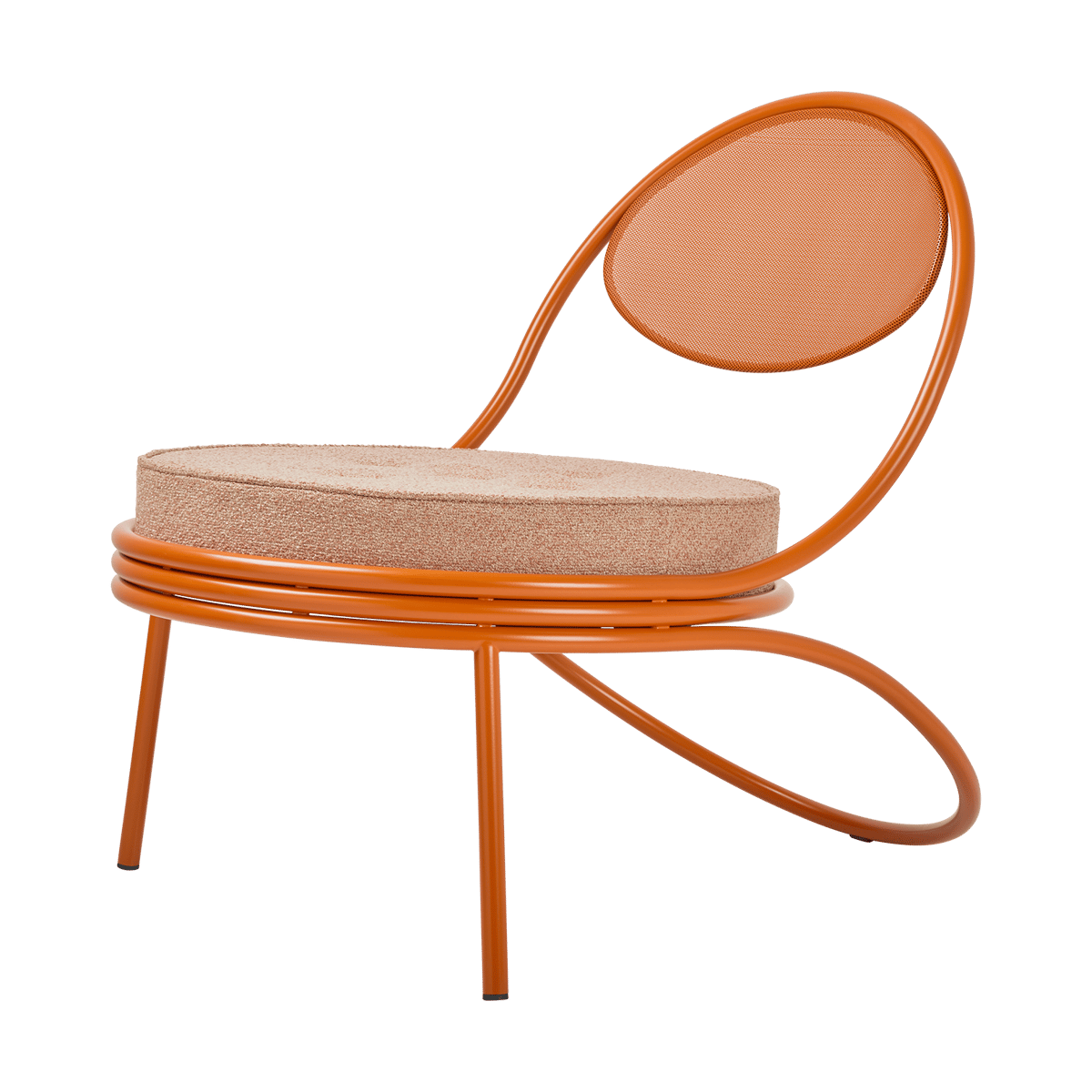 GUBI Copacabana Outdoor Lounge Chair klädd sits Lorkey limonta 44-international orange